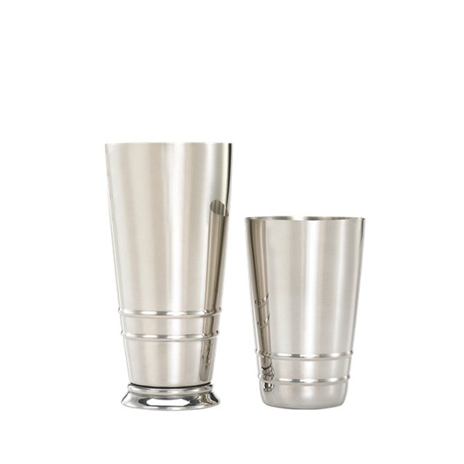 Barfly Stainless Steel Cocktail Shaker with Embossed Ribs Tin on Tin Set