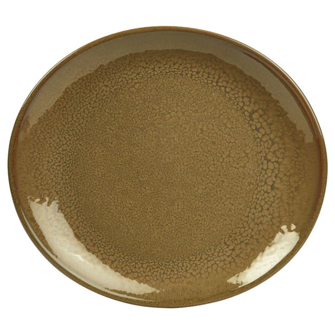 Rustic Oval Plate Brown 21 x 19cm