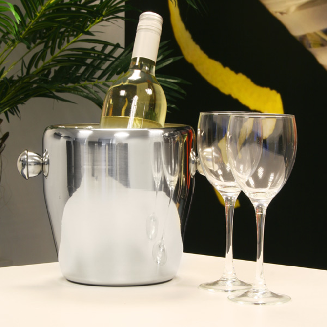 Elia Curved Wine Cooler- Mirrored chrome finish