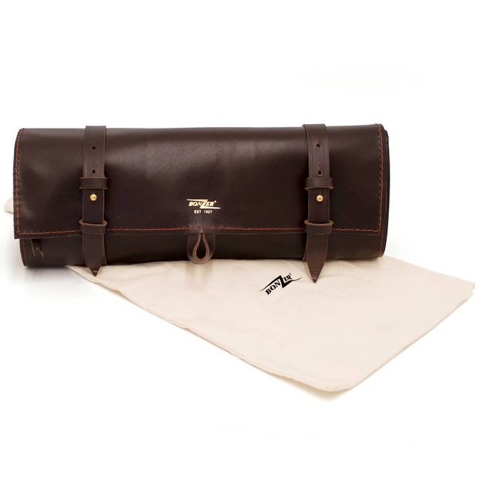Bonzer Heritage Barware Leather Roll Bag Stainless Steel