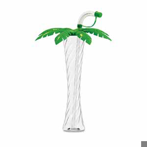 Palm Tree Cups with Straw 12.3oz / 350ml